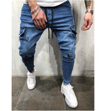 2019 Lado Listrado Jeans Rasgado Moda Streetwear Mens Skinny Jeans Stretch Calças Slim Casual Denim Jeans calças de brim hombre