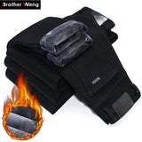 2020 Winter New Men Warm Slim Jeans Elasticity Skinny Black Jeans Fashion Casual Thick Denim Pants Trousers Male Brand Clothes