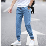 BINHIIRO Summer Men's Jeans Solid color Loose Classic Casual Jeans Men Straight Slim Fashion Beam foot Denim Trousers male  K606