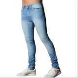 New Mens Jean Pencil Pants Fashion Men Casual Slim Fit Straight Stretch Feet Skinny Zipper Jeans For Male Hot Sell Trousers