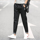 BINHIIRO Summer Men's Jeans Solid color Loose Classic Casual Jeans Men Straight Slim Fashion Beam foot Denim Trousers male  K606