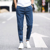 BINHIIRO Summer Men's Jeans Solid color Loose Classic Casual Jeans Men Straight Slim Fashion Beam foot Denim Trousers male  K606