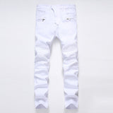 Straight Washed Multi Zipper pants homme Pleated Biker Jeans Pants 2018 Men's Slim Fit Brand Designer Denim Trousers For Male