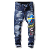 European Italy Designer Street Style Fashion Black Men Dsq Brand Jeans Pants Slim Top Quality Hole Pencil Button Denim Trousers