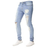 MUYOGRT Jeans Man High Street Casual Feet Pants Fashion Men's Jeans Slim Tight Hole Denim Street Hip Hop Pants 2020 Fashion