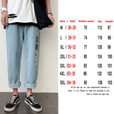 Fashion Print Black Jeans Pants Japanese Harajuku Streetwear for Mens Plus Size Denim Clothes Boyfriend Baggy Blue Jean Trousers