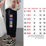 Fashion Print Black Jeans Pants Japanese Harajuku Streetwear for Mens Plus Size Denim Clothes Boyfriend Baggy Blue Jean Trousers