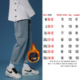 Fashion Print Black Jeans Pants Japanese Harajuku Streetwear for Mens Plus Size Denim Clothes Boyfriend Baggy Blue Jean Trousers