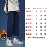 Fashion Print Black Jeans Pants Japanese Harajuku Streetwear for Mens Plus Size Denim Clothes Boyfriend Baggy Blue Jean Trousers