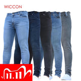 New Mens Jean Pencil Pants Fashion Men Casual Slim Fit Straight Stretch Feet Skinny Zipper Jeans For Male Hot Sell Trousers